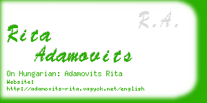 rita adamovits business card